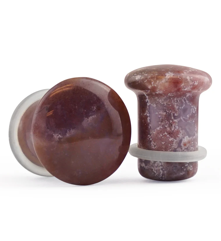 Indian Agate Stone Plugs - Single Flare - Mrs Treak