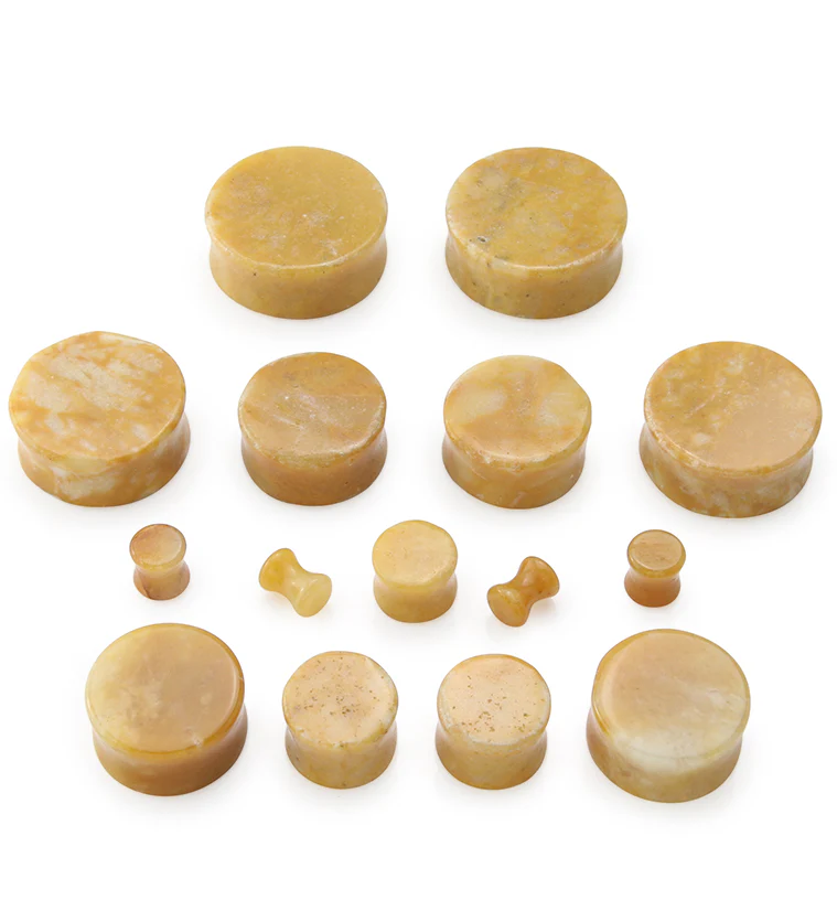 Yellow Burmese Stone Plugs - Mrs Treak