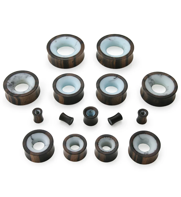 Sky Blue/White Resin Concave Wooden Tunnels - Mrs Treak