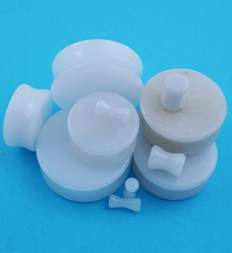 White Quartz Stone Plugs - Mrs Treak