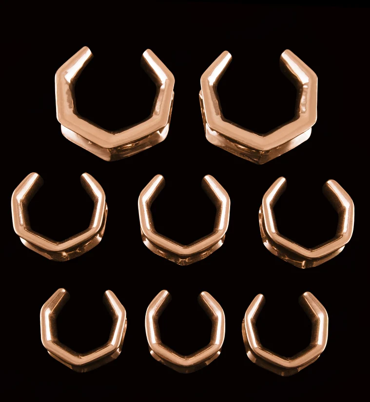 Rose Gold PVD Hex Saddles - Mrs Treak