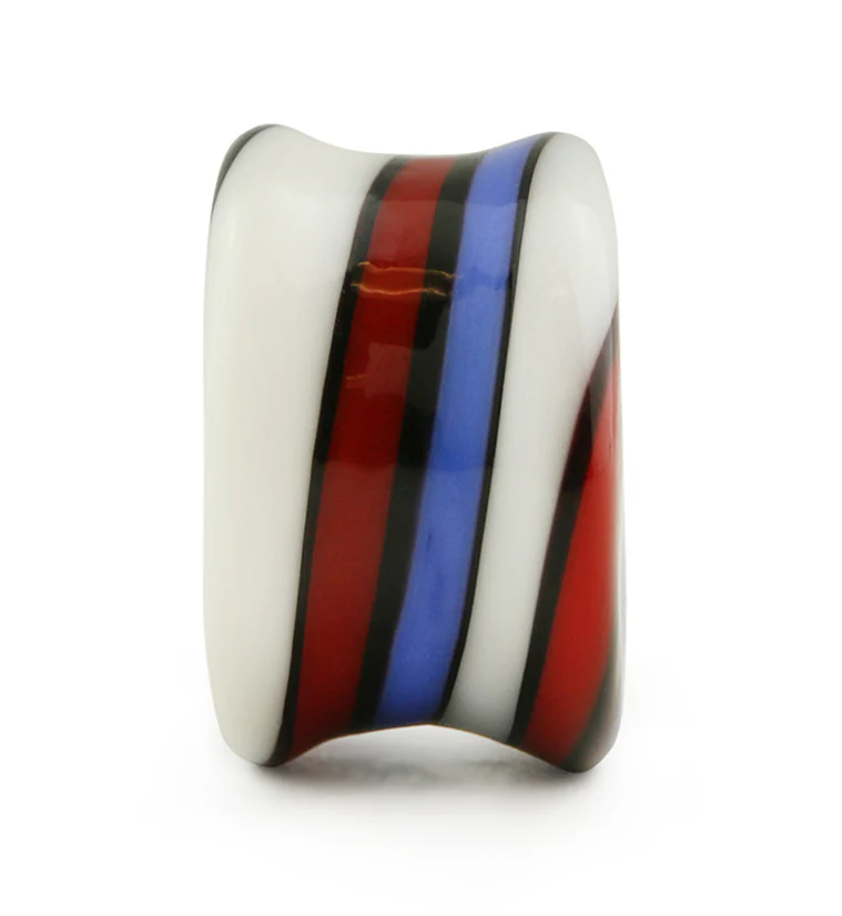 Blue & Red Swirl Design Plugs - Mrs Treak