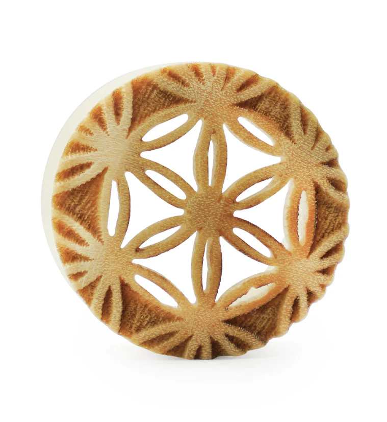 Flower of Life Engraved Wooden Tunnels - Mrs Treak