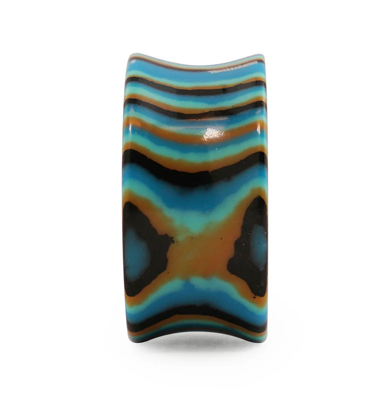 Striped Blue Agate Stone Plugs - Mrs Treak