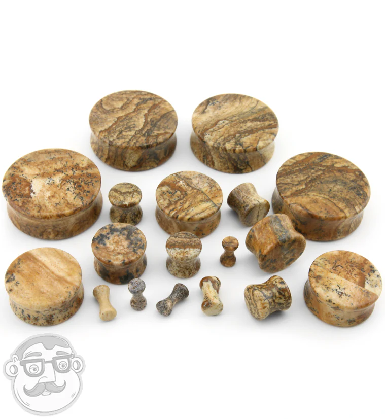 Picture Jasper Stone Plugs - Mrs Treak