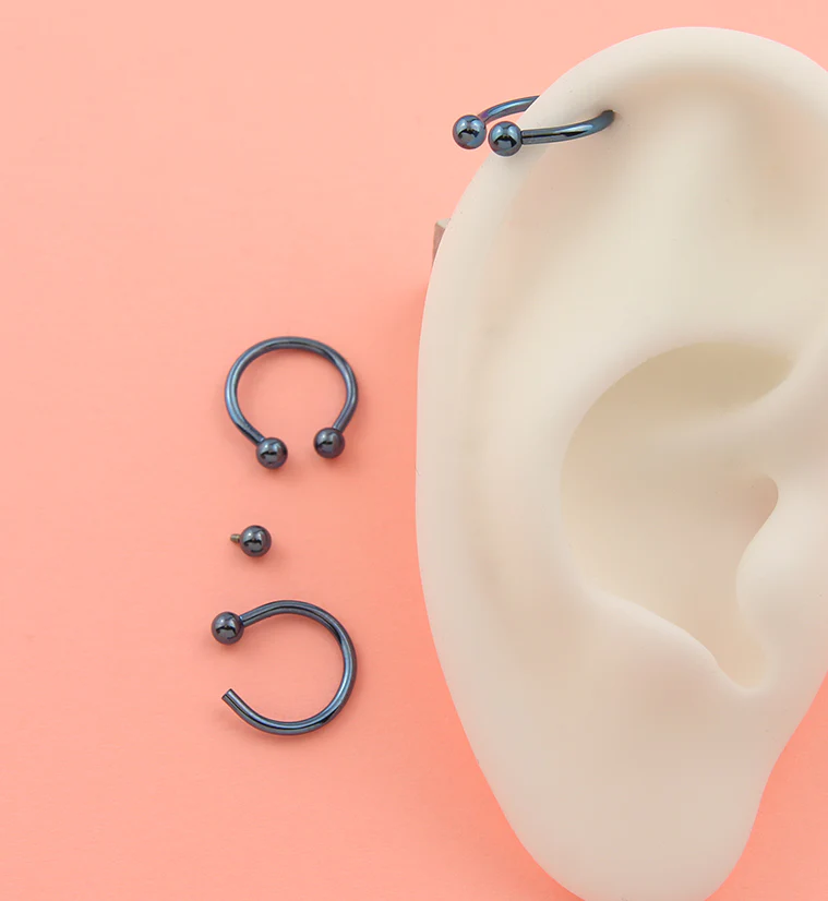 Light Blue Titanium Circular Barbells - Mrs Treak