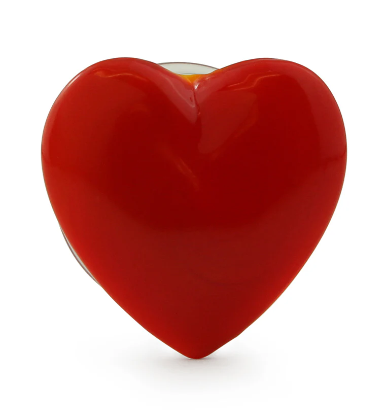 Red Heart Glass Plugs - Mrs Treak