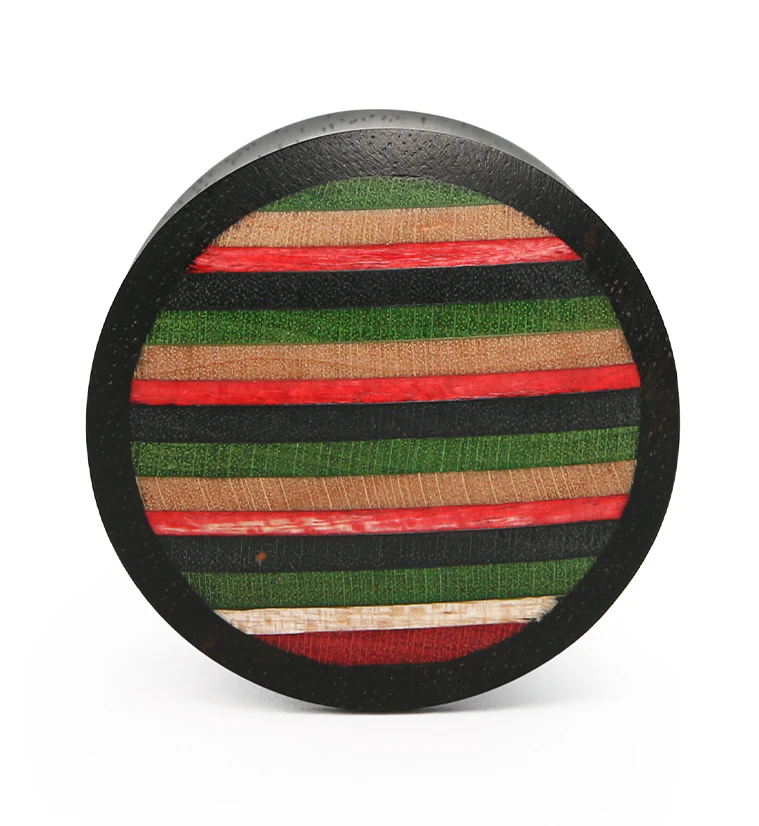 Rasta Stripe Wood Skateboard Plugs - Mrs Treak
