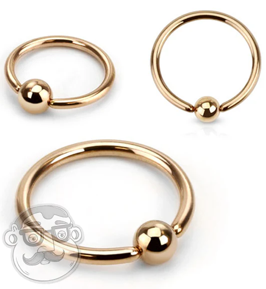 Rose Gold Captive Ring Stainless Steel - Mrs Treak