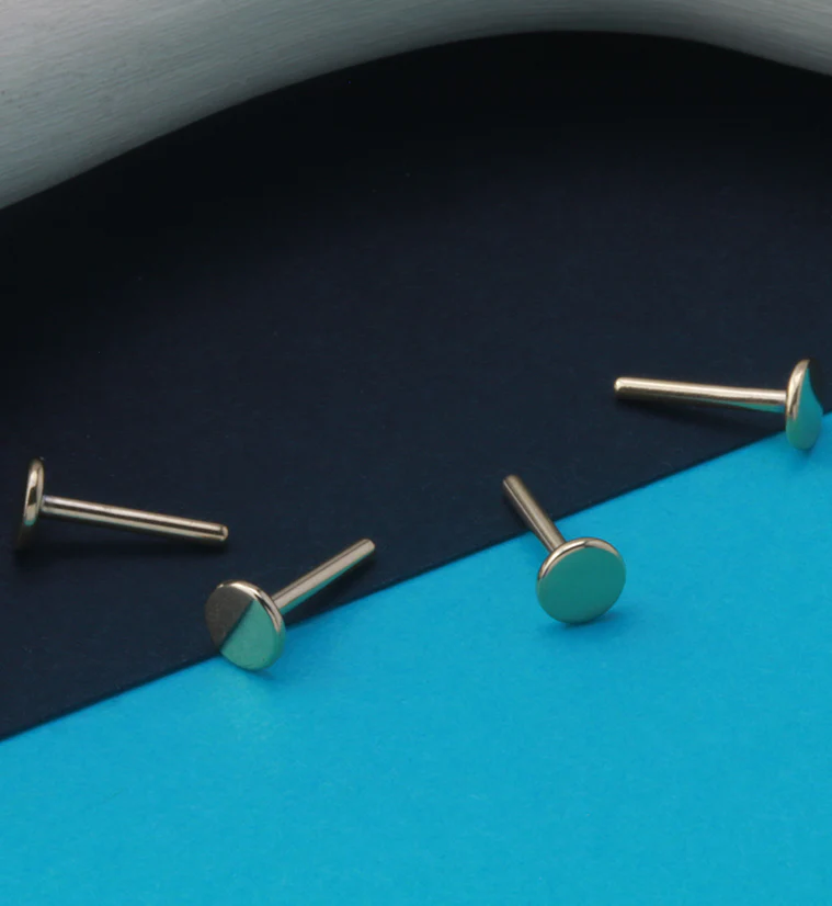 24kt Gold PVD 16G Titanium Threadless Labret (Back Only) - Mrs Treak