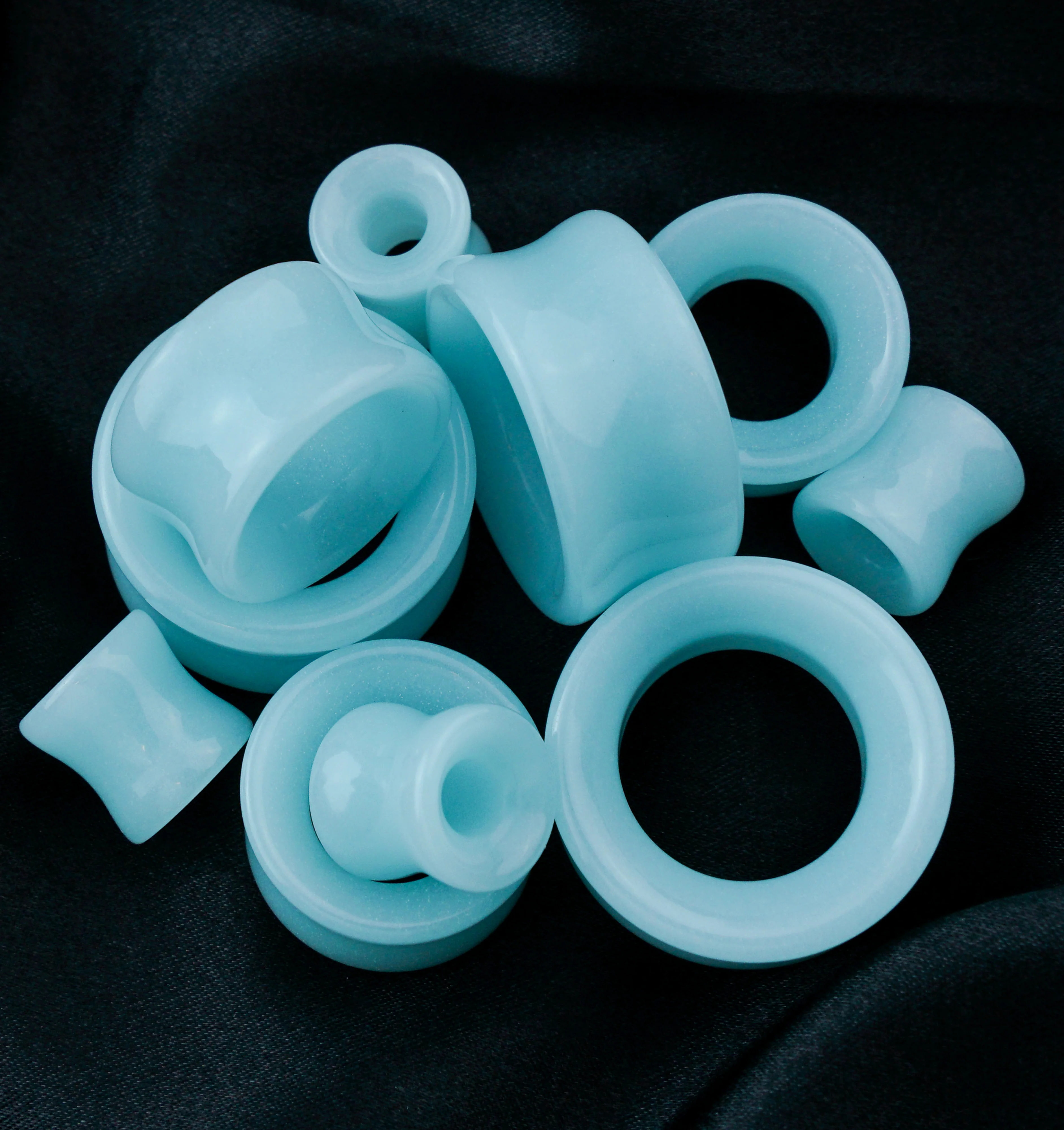 Blue Glow in the Dark Glass Tunnels - Mrs Treak