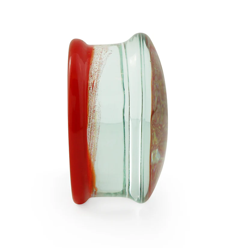 Red Cosmic Spiral Glass Plugs - Mrs Treak