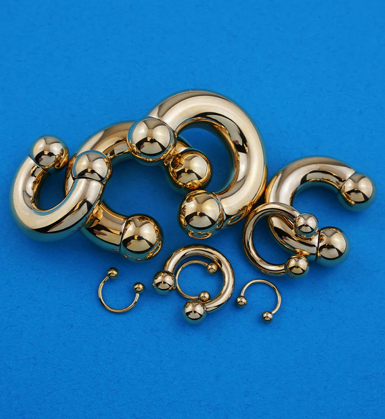 Gold PVD Titanium Circular Barbell - Mrs Treak