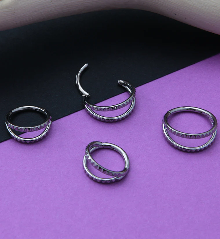 Double Polyhedra Edge Hinged Segment Ring - Mrs Treak