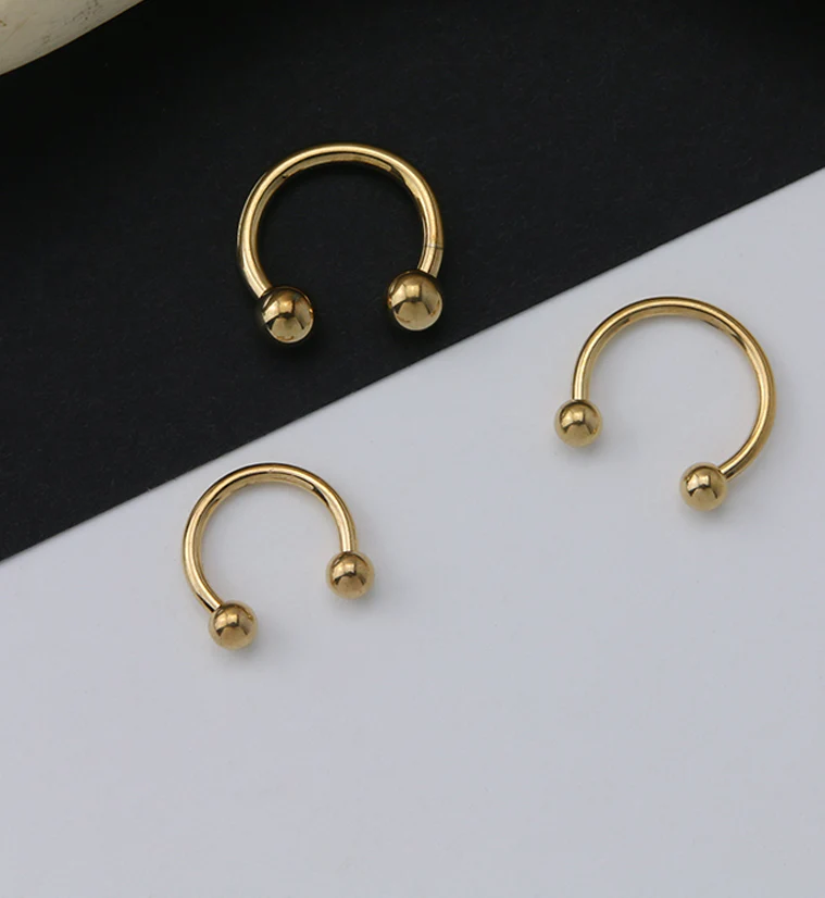 Gold PVD Basic Titanium Circular Barbell - Mrs Treak