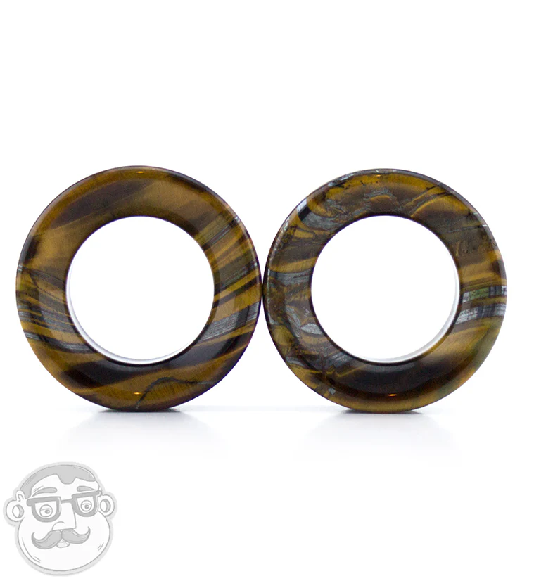 Tiger Eye Double Flare Tunnels - Mrs Treak