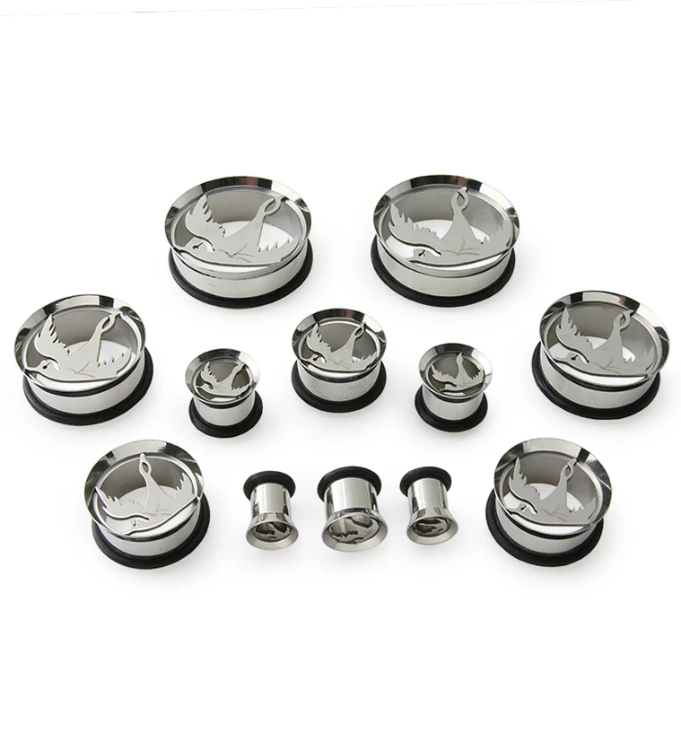 Swallow Single Flare Stainless Steel Tunnels (CLOSEOUT) - Mrs Treak