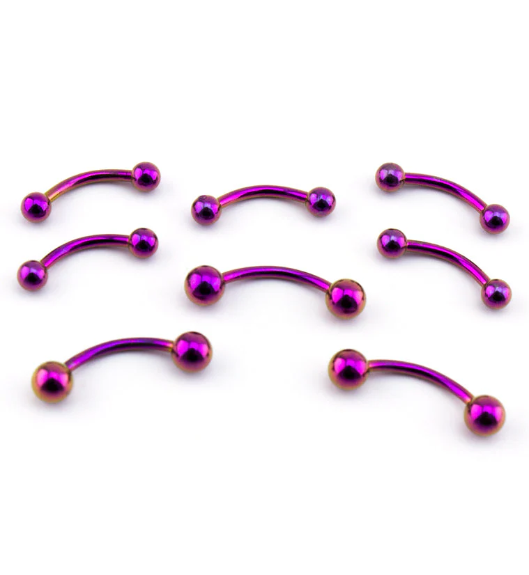 Purple PVD Plated Curved Barbell - Mrs Treak
