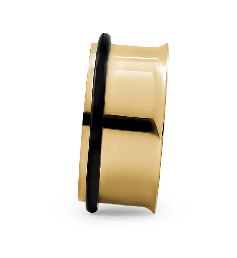 Gold PVD Single Flare Tunnels - Mrs Treak