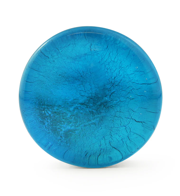Blue Dichroic Glass Plugs - Mrs Treak