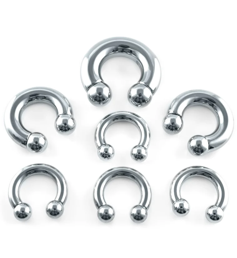 Stainless Steel Circular Horseshoe Ring - Mrs Treak