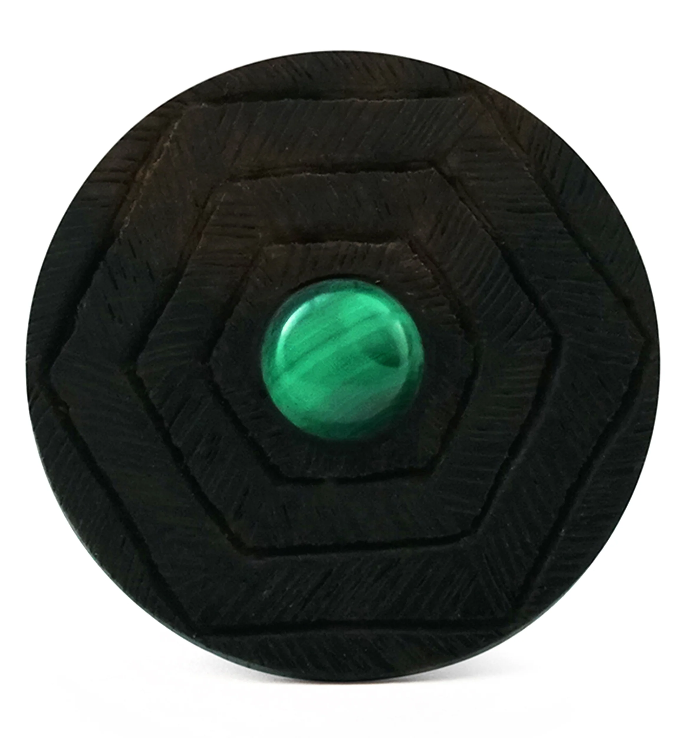 Boundary Geo Malachite Stone Inlay Areng Wood Mayan Flare Plugs - Mrs Treak