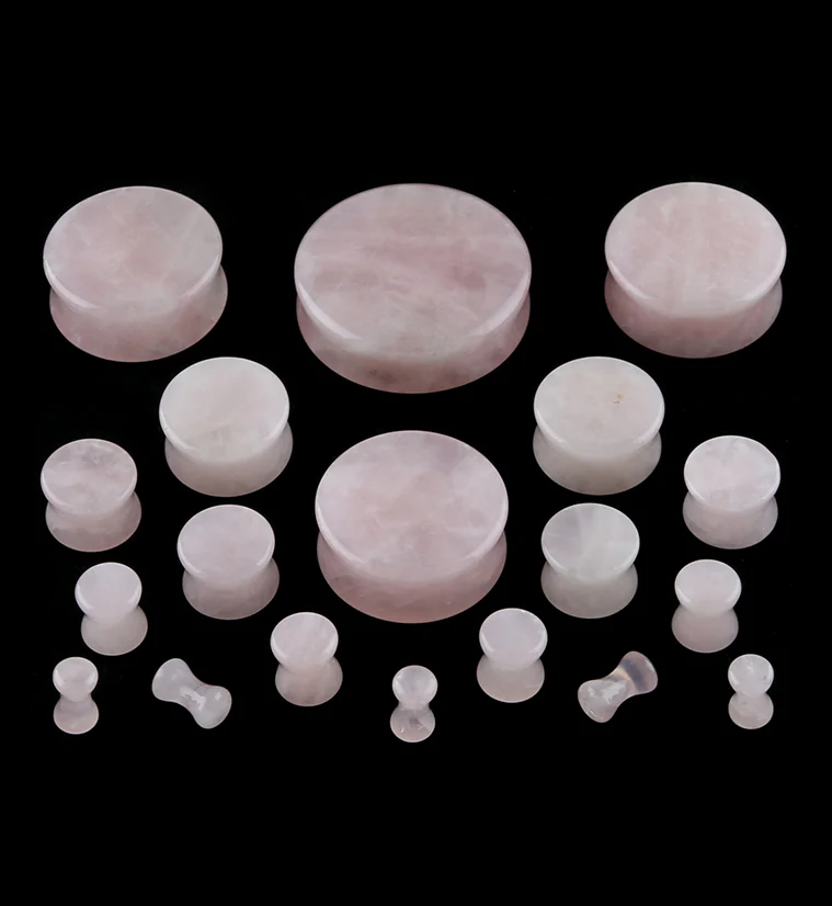 Rose Quartz Stone Plugs - Mrs Treak