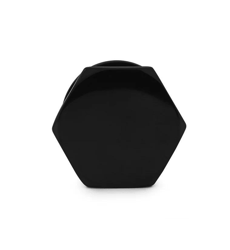 Black PVD Hexagon Single Flare Plugs - Mrs Treak