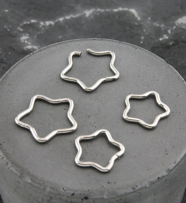 Star Titanium Hinged Segment Ring - Mrs Treak