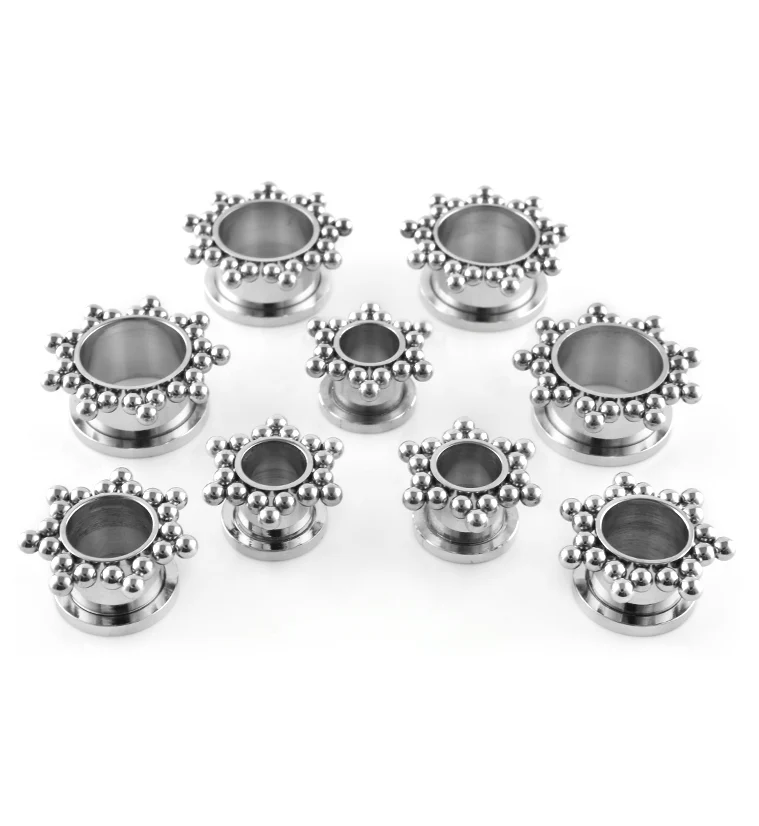 Beaded Rim Stainless Steel Tunnel Plugs - Mrs Treak