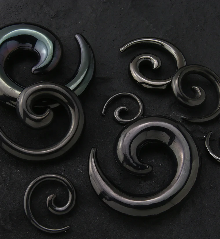 Black PVD Steel Spirals - Mrs Treak