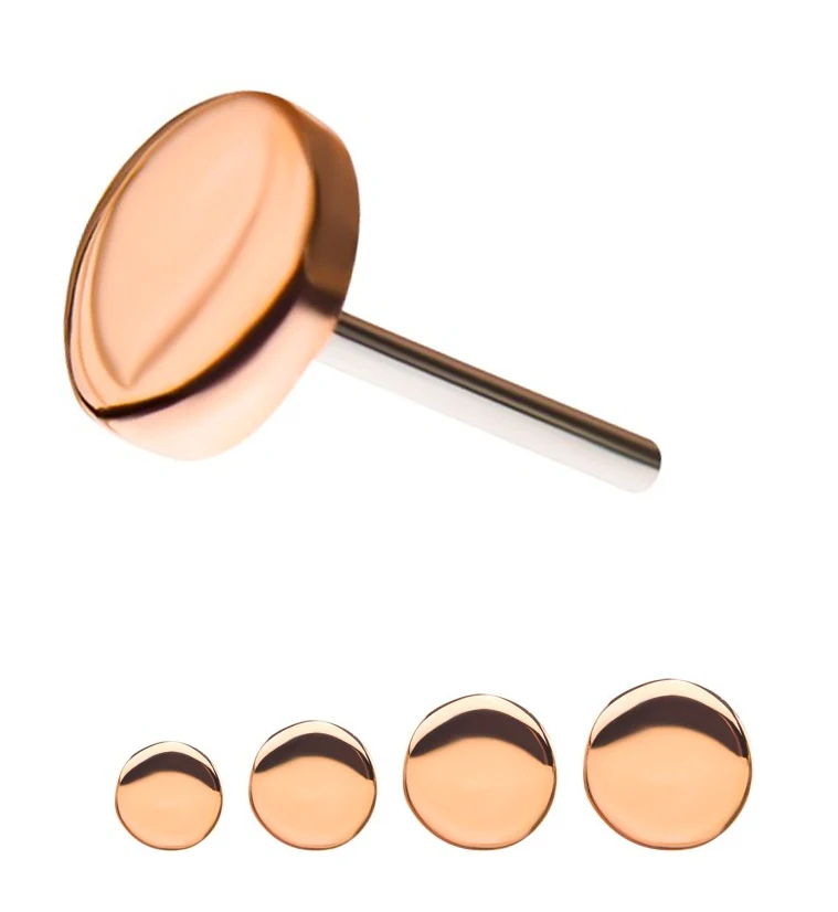 14kt Rose Gold Disk Threadless Top - Mrs Treak
