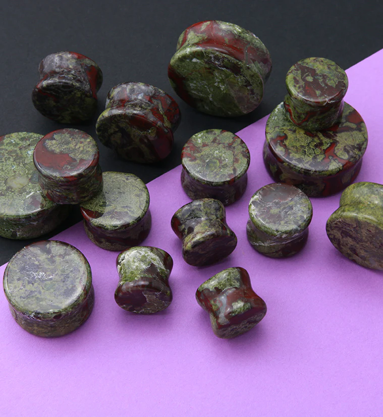 Dragons Blood Jasper Stone Plugs - Mrs Treak