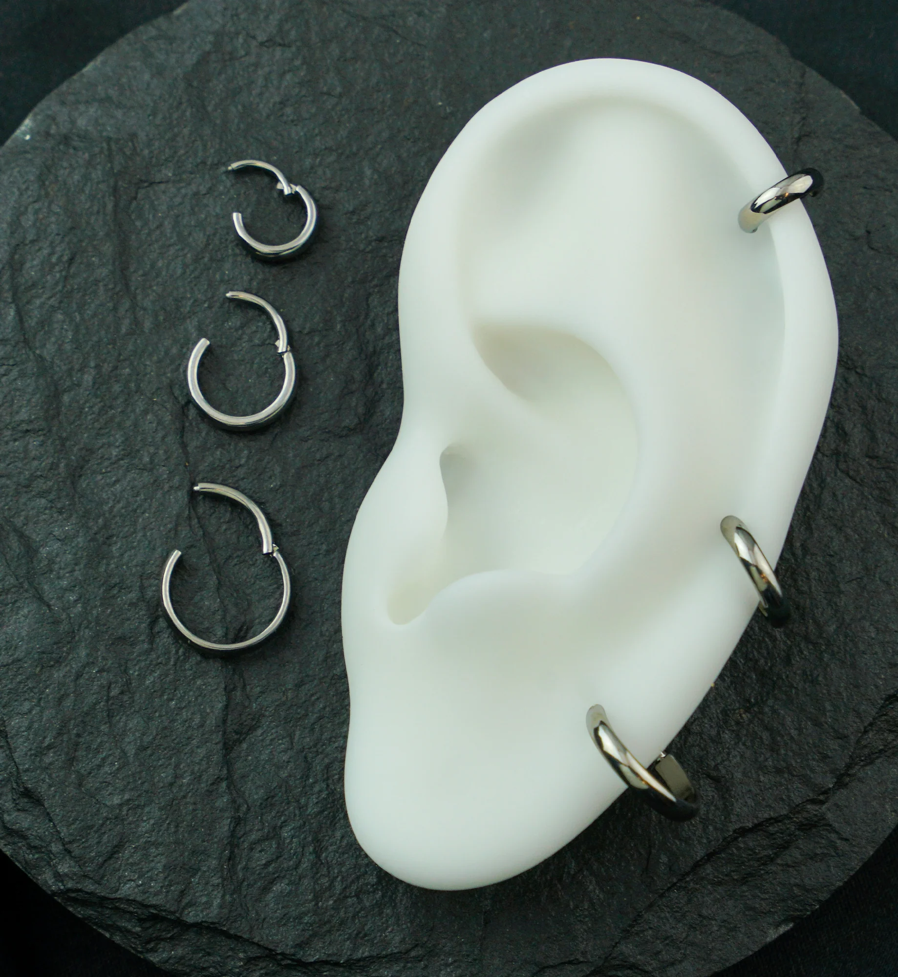 Thick Rim Titanium Hinged Segment Ring - Mrs Treak