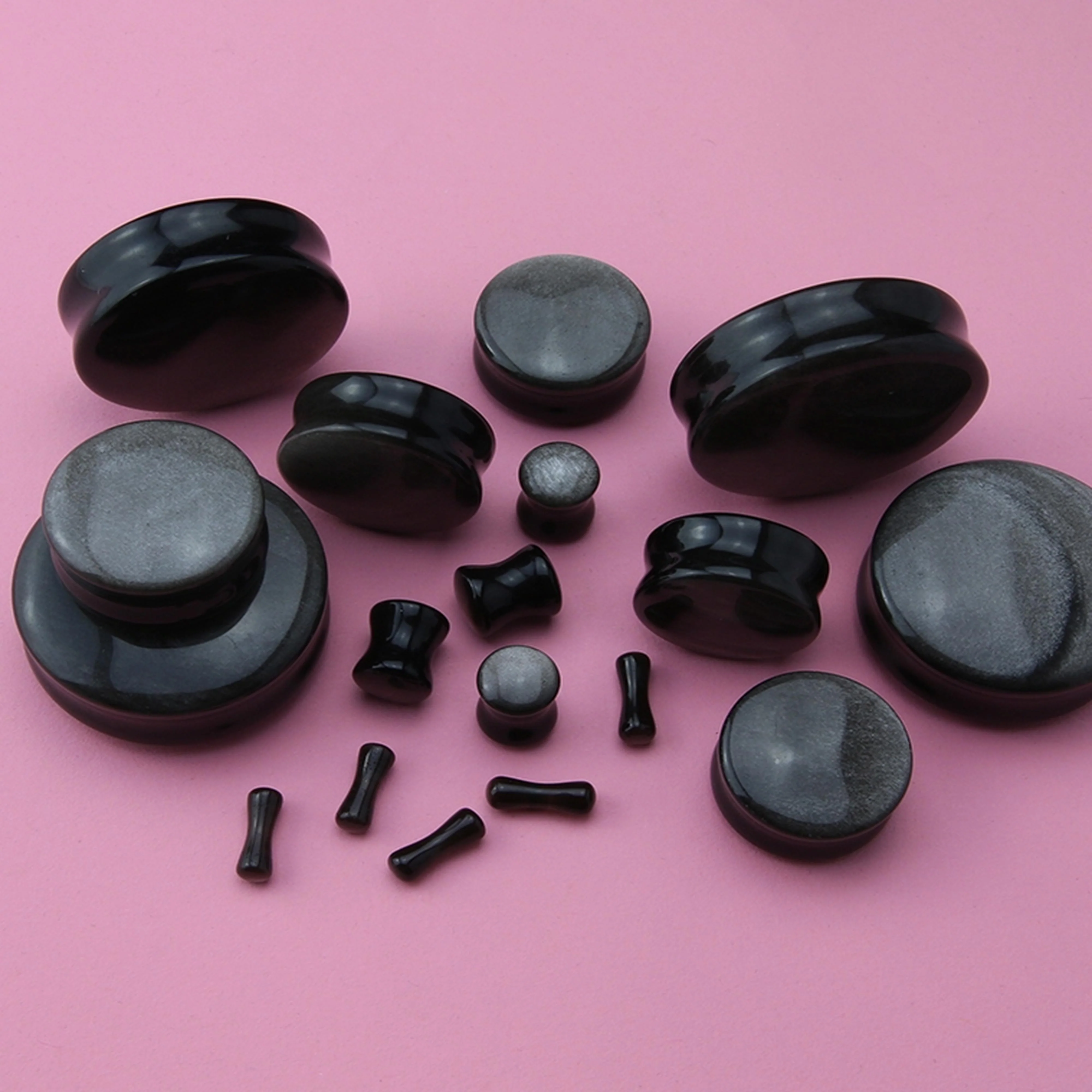 Silver Obsidian Plugs - Mrs Treak