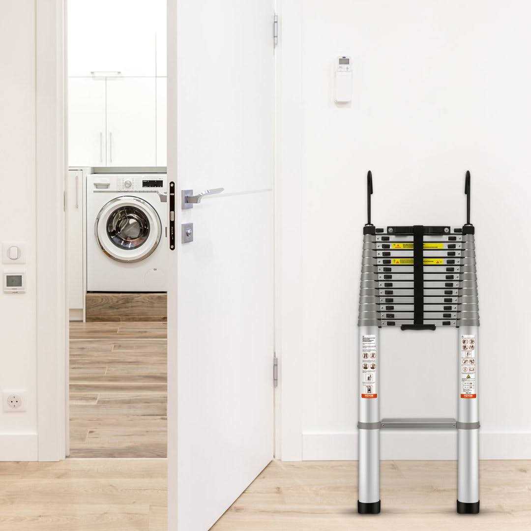 VEVOR Telescoping Ladder Aluminum One-Button Retraction Collapsible Extension Ladder - MT - Mrs Treak