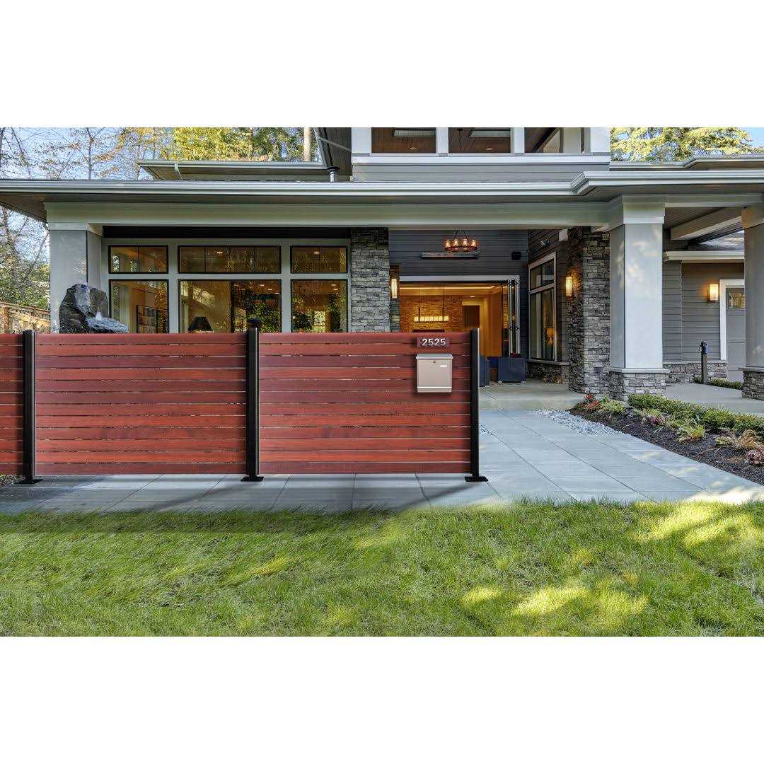 OUTDECO 2 in. x Black Galvanized Steel Fence Post and Welded Base Plate - MT - Mrs Treak