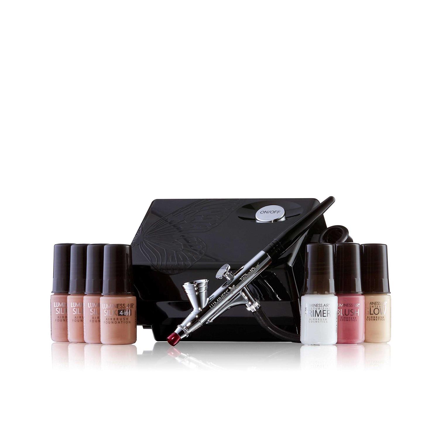 Luminess Air Basic Airbrush Makeup Kit and 9-Piece Silk 4-In-1 Airbrush Foundation Starter System - MT - Mrs Treak