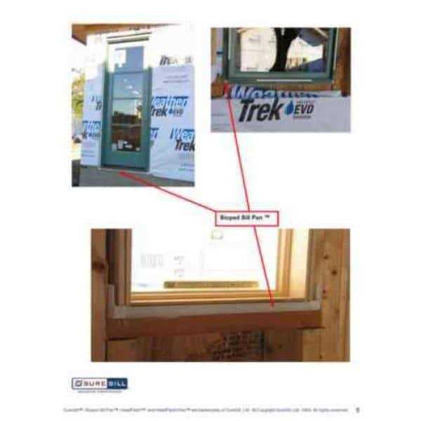 SureSill 6-9/16 in. x White PVC Sloped Sill Pan for Door and Window Installation and Flashing - MT - Mrs Treak