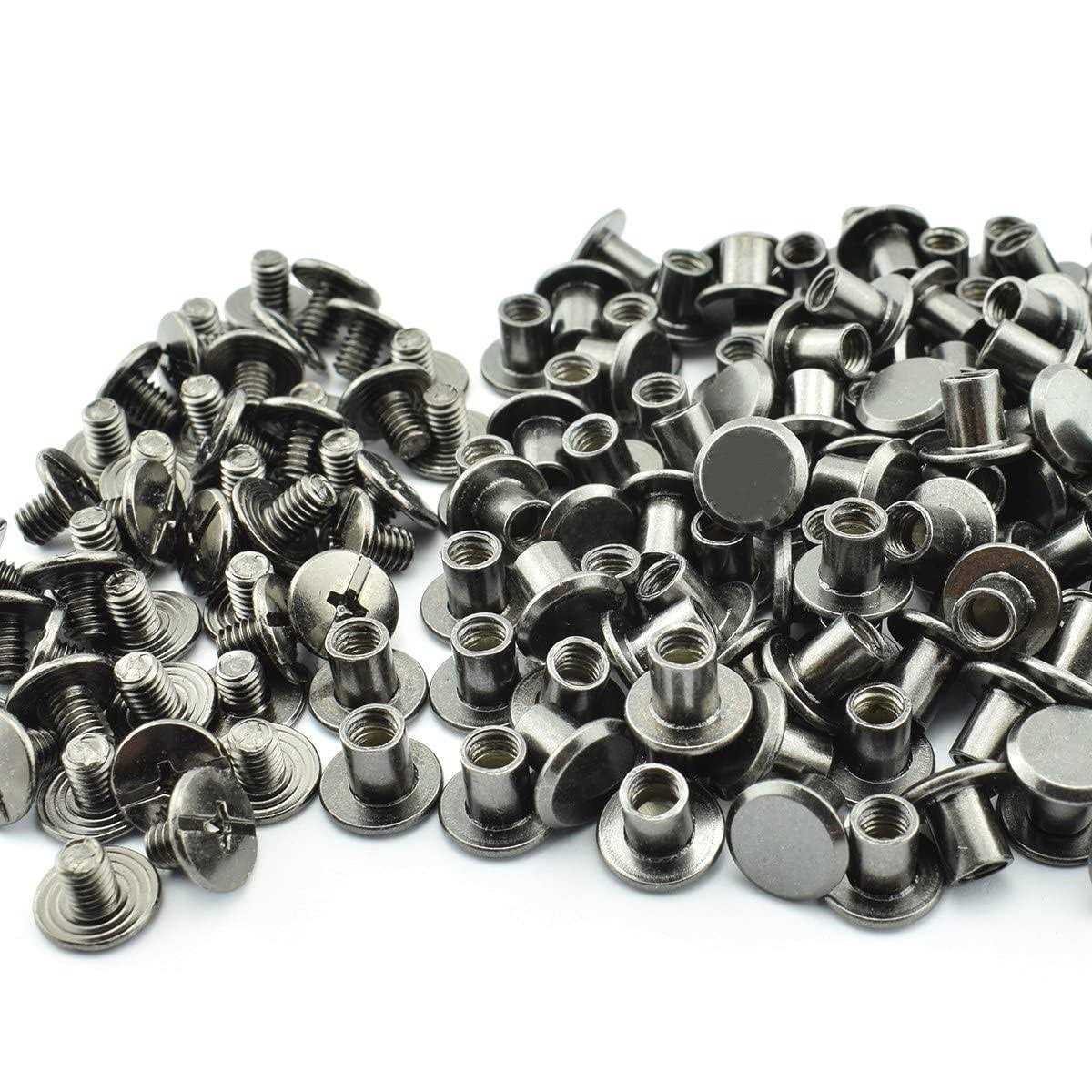 LQ Industrial 120pcs Chicago Screw Cross Head Phillips Drive Binding Screws Rivet Book Binding DIY Leather Craft Assembly Bolt 5x6mm - MT - Mrs Treak