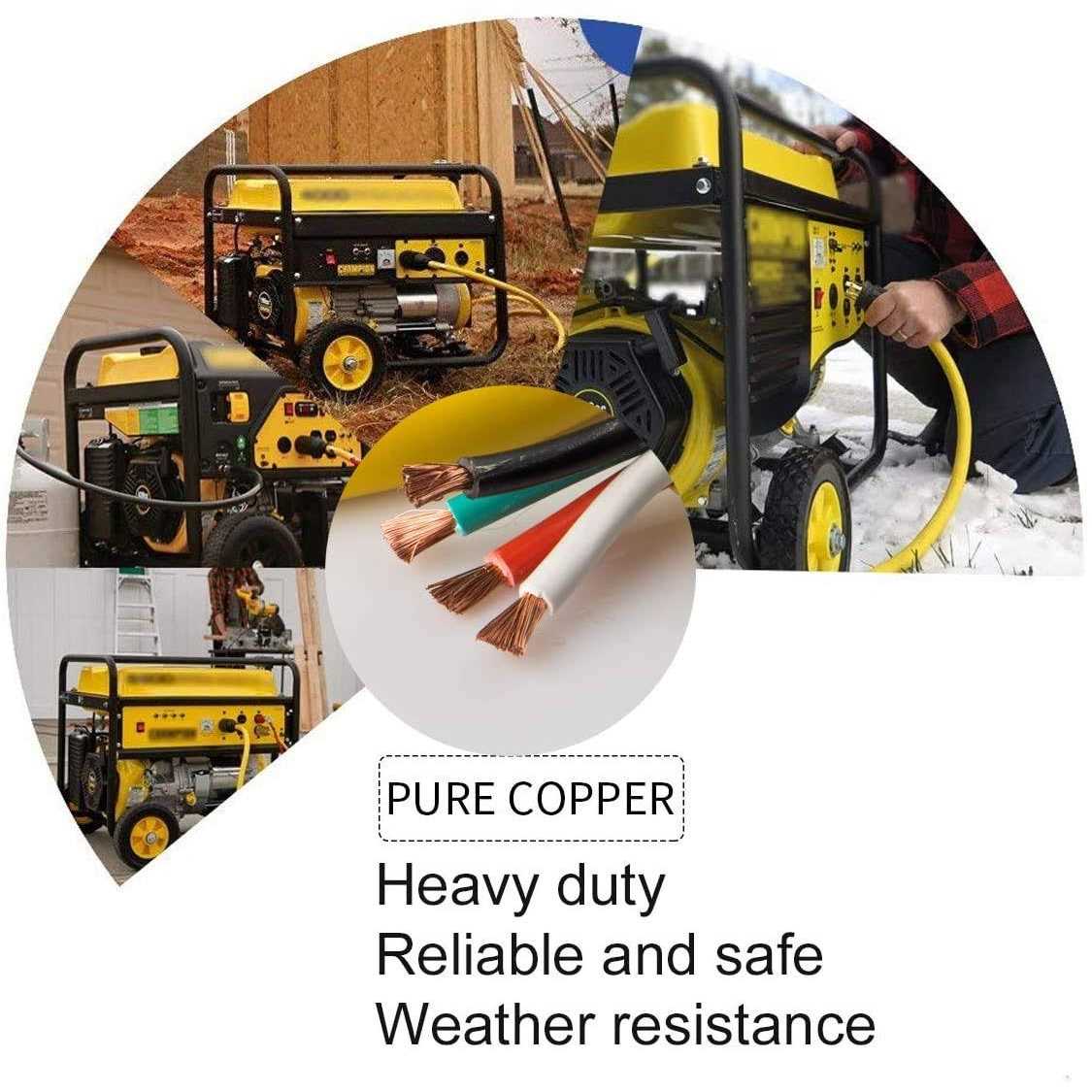 Yodotek Heavy Duty Generator Locking Power Cord NEMA L14-30P/L14-30R,4 Prong 10 Gauge Sjtw Cable - MT - Mrs Treak