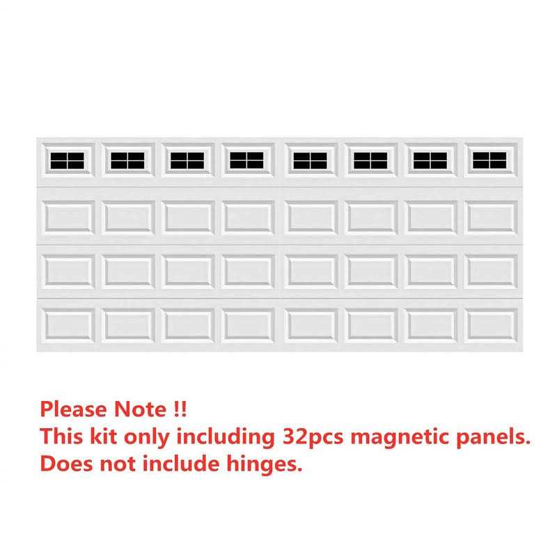 Yurroad 2 Car Garage Kits 32 Pcs Household Easy Installation Magnetic Windows Panels For Car Garage Door Panes Fake Faux Magnetic Windows Decorative - MT - Mrs Treak