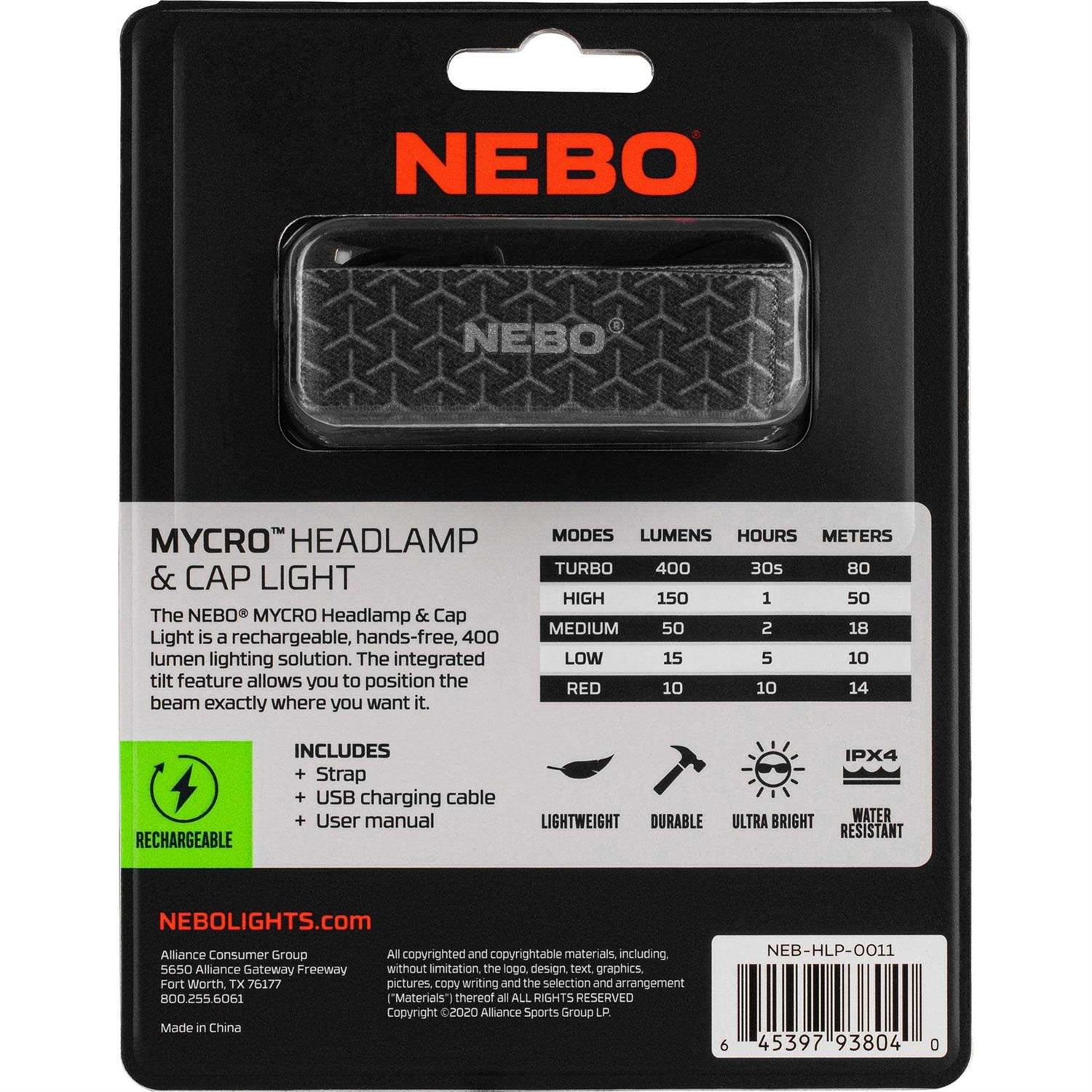 Nebo Mycro 500+ Headlamp & Cap-Light - MT - Mrs Treak