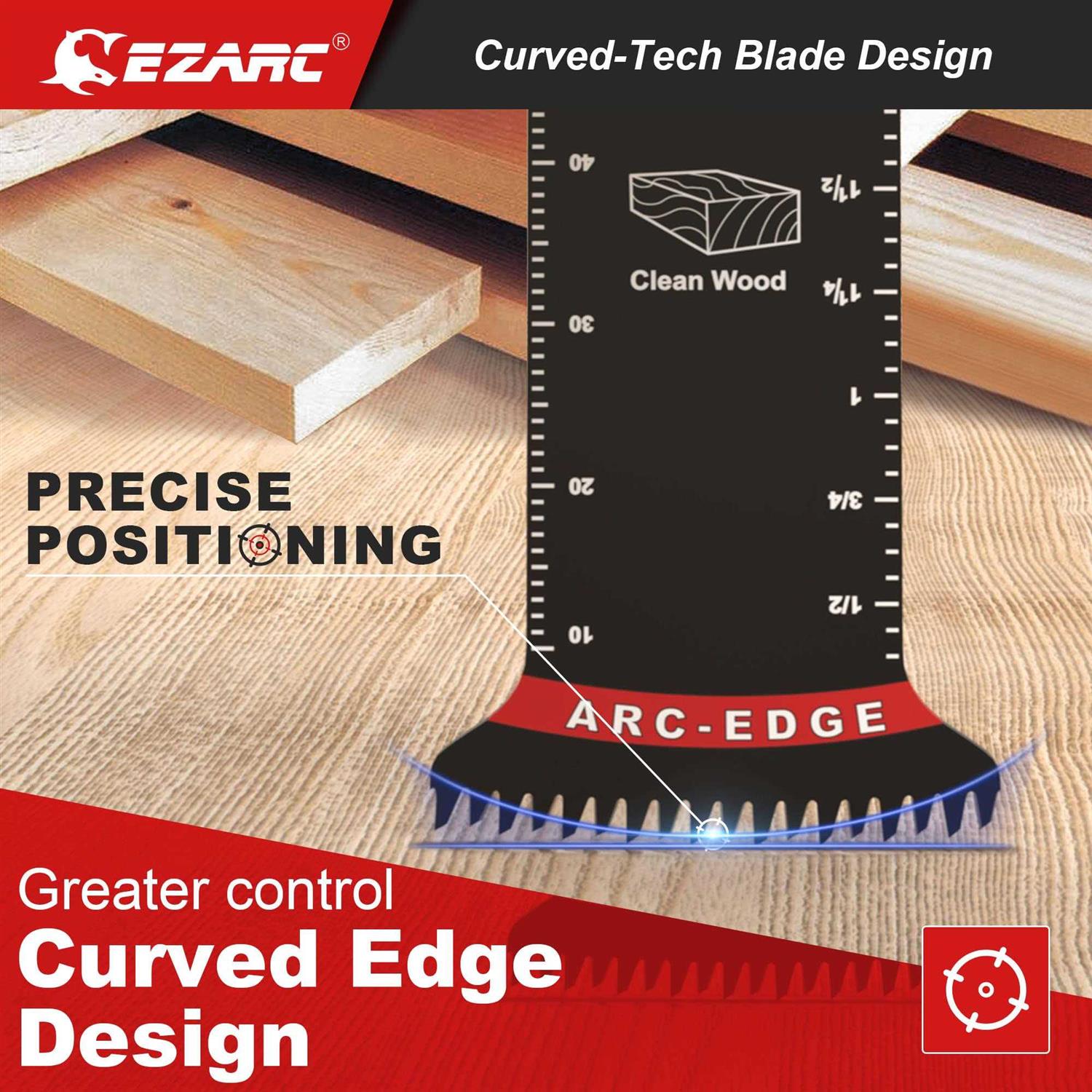 EZARC Tools 1-1/4 in. Arc Edge Bi-Mteal Oscillating Multitool Blades for General Purpose,OlB33C - MT - Mrs Treak
