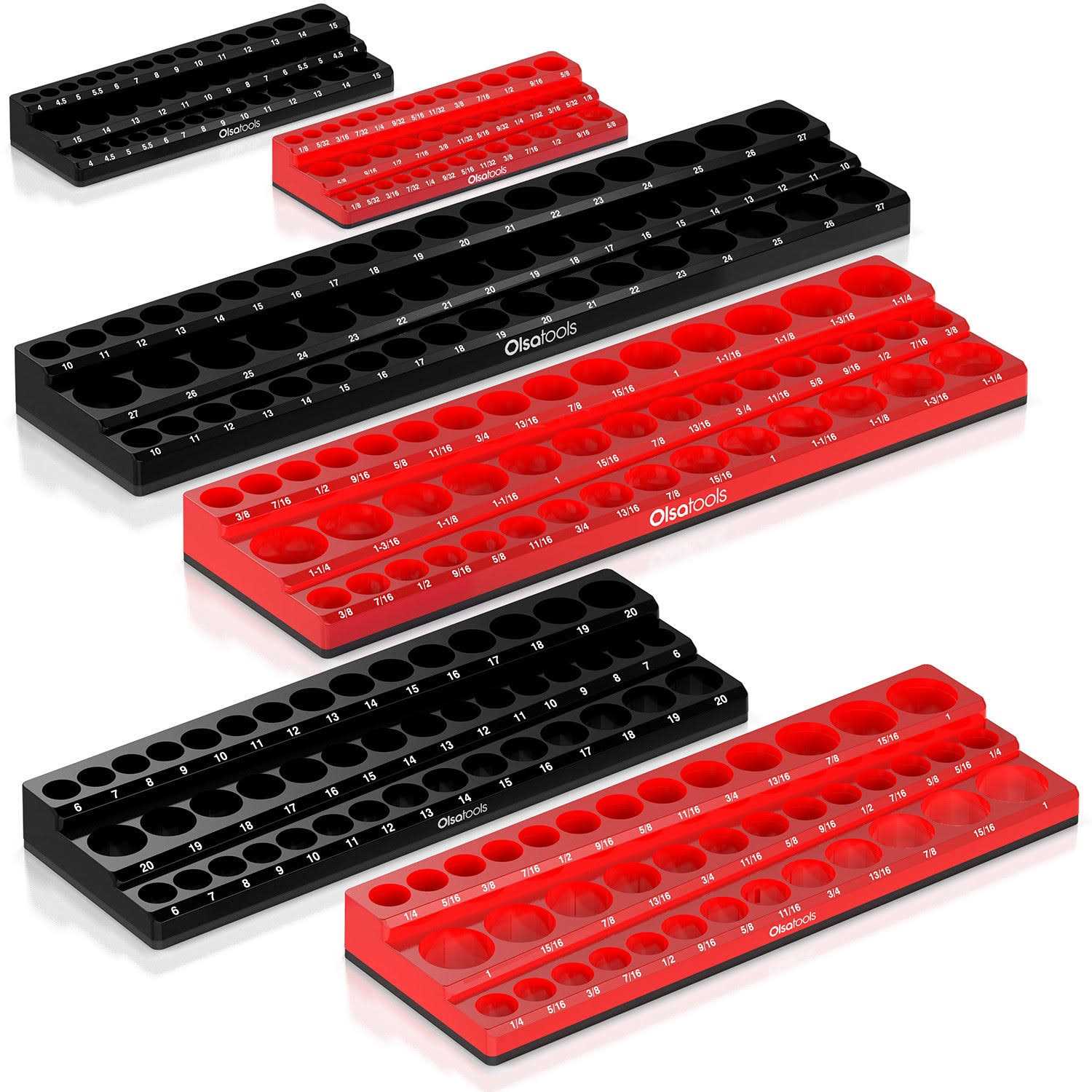 Olsa Tools 3-Row Magnetic Socket Holder Designed in Canada - MT - Mrs Treak