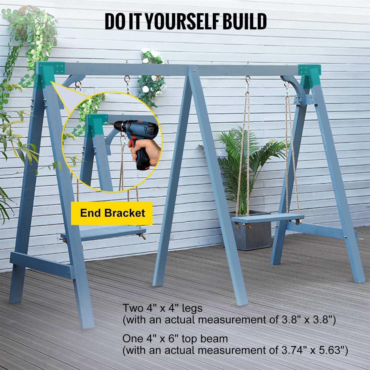 VEVOR Swing Set Bracket 12 inch Swing Bracket A-Frame Construction Swing Set Hardware Iron Material - MT - Mrs Treak