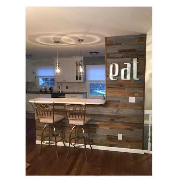 East Coast Rustic Reclaimed Barn Wood Brown Natural 3/8 in. T x 5.5 in. W x Varying Length Solid Hardwood Wall Plank - MT - Mrs Treak