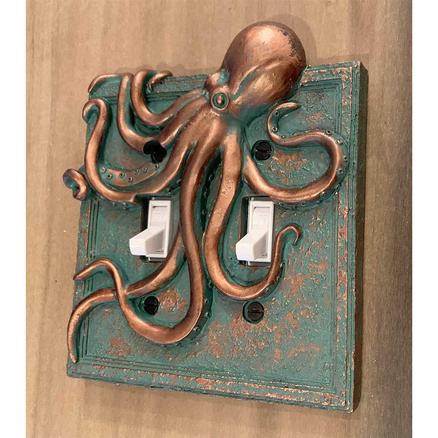 Top Brass Large Octopus/Kraken Electrical Cover Wall Plate Bronze/Verdigris Finish - MT - Mrs Treak