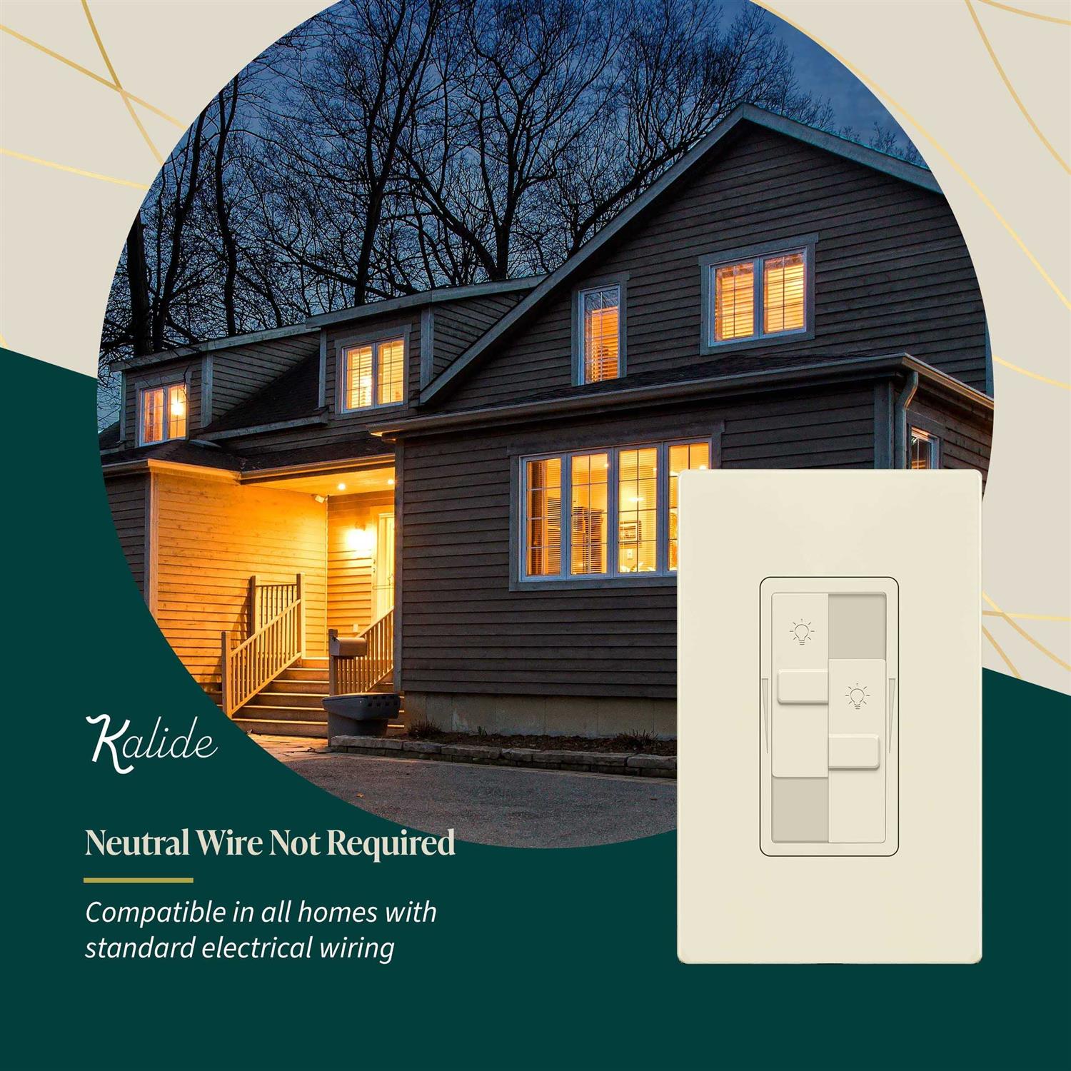 Topgreener Kalide Dual Load Dimmer Light Switch Double LED Dimmer Switch - MT - Mrs Treak