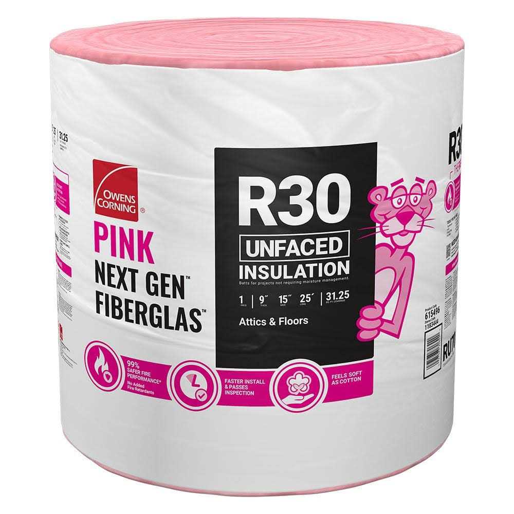 Owens Corning R 15 Faced Fiberglass Insulation Roll 15 in. x 24 ft - MT - Mrs Treak